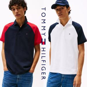 타미힐피거 TOMMY HILFIGER XM05160 남자 레귤러핏 라글런 소매 반팔 폴로 셔츠