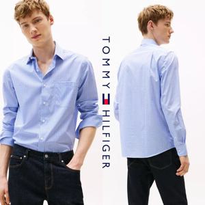 타미힐피거 01T0564-CRJ 남자 레귤러핏 THFlex 체크무늬 스트레치 정장 드레스 셔츠