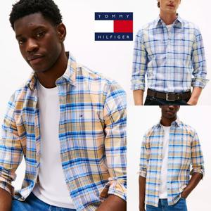 타미힐피거 XM04706-C1Z 남자 레귤러핏 오가닉 코튼 스트레치 옥스포드 셔츠