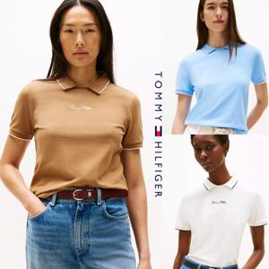 타미힐피거 TOMMY HILFIGER WW45806-YA8 여자 레귤러핏 스트레치 반팔 폴로 셔츠