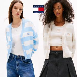 타미힐피거 TOMMY HILFIGER DW20968-C1T 여자 릴렉스핏 스트라이프 가디건