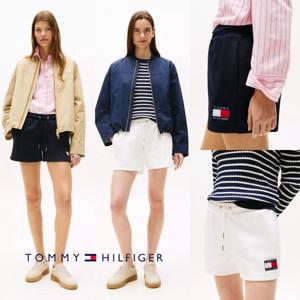 타미힐피거 TOMMY HILFIGER XW04989-DW5 여자 시그니쳐 플래그 로고 쇼츠 반바지