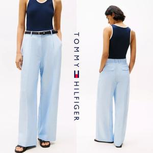 타미힐피거 WW45460-C1O 여자 릴렉스핏 스트레치 리넨혼방 팬츠 바지