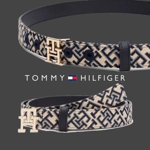 타미힐피거 TOMMY HILFIGER AW17497-DW6 여자 모노그램 로고 버클 재커드 벨트