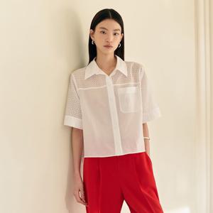 [TAG 270000원][케이엘바이린] 그린스 펀칭 블라우스 KWBLOF0400