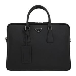 프라다 블랙 사피아노 가죽 비즈니스 토트백 2VE022VOOO 9Z2F00