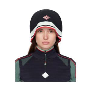 25 FW 카사블랑카 여성 블랙 스트라이프 크로셰 버킷햇 252195F015000