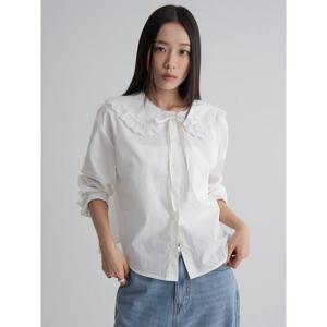 (165964AY40) [에잇세컨즈] 코튼 긴소매 블라우스  아이보리