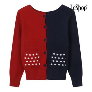 르샵  하프 짜임 땡땡이 포켓 니트 가디건 (BP9KC027A)