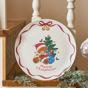 [모던하우스] 테디토이 크리스마스 뱀부파이버 큰 원형접시 D25