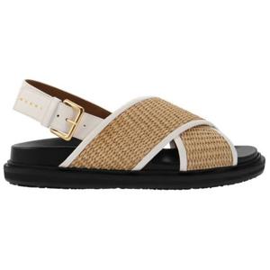 마르니 FBMS013801 P3860 ZO306 퍼스벳 크리스크로스 라피아 샌들