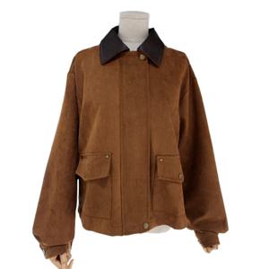 [스튜디오화이트]카라배색 스웨이드자켓 MK9JKB151-DG