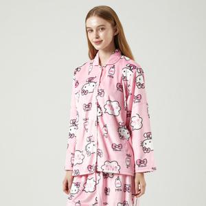 바풀 EL5W250-45 여성잠옷 헬로키티 파자마 여성 극세사 수면 잠옷 산리오