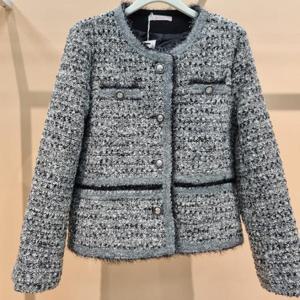 라티움 HC34 펄그레이넬 트위드  띠배색 펄감원단 노카라트위드자켓 T2541JK10