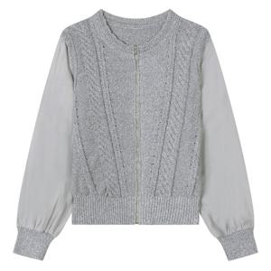 [베스띠벨리]쉬폰소매배색니트집업가디건  BJCCI2961GYM_YS