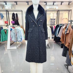 [조이너스]트위드금사 폭스 카라   롱코트 JAEW1-WCH330   DG