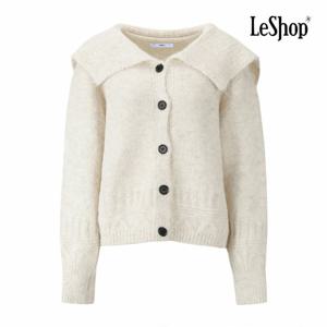 [르샵] 블랙 버튼 빅 카라 짜임 니트 가디건 (BPAKC018A)