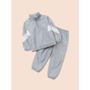 [빈폴키즈] 배색 반집업 플리스 안감 2PCS 상하 세트  라이트 그레이 (BI5Y41U042)