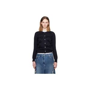 25 FW 꼼데가르송 여성 네이비 리본 가디건 252670F095000