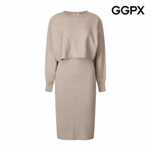 [GGPX] 큐빅 니트 앤 골지 나시 원피스 (GP9ST012F)