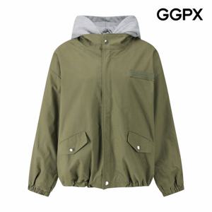 [GGPX] 배색 후드 탈부탁 야상 점퍼 (GP9JP014F)