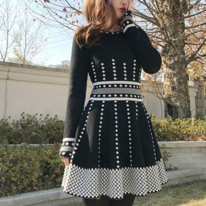 [오너클랜]인기상품 봄 니트 원피스 롱원피스 봄 여성 쉬폰 미니