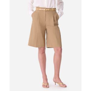 바네사브루노 25SS 시즌오프 다크베이지 면혼방 원턱 버뮤다팬츠 VIPA5E112I3