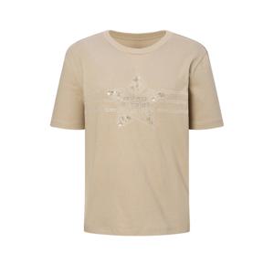 질스튜어트 뉴욕 여성 25SS 베이지 로고자수 면 반팔티셔츠 JSTS5B400I2