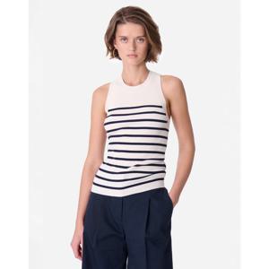 바네사브루노 25SS 시즌오프 네이비 골지 민소매 니트 VISW5E211N2