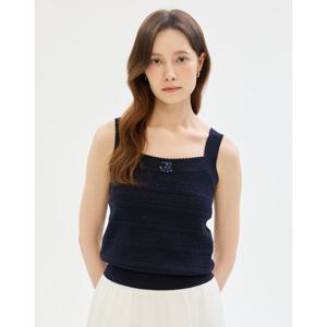 질스튜어트 뉴욕 여성 25SS 네이비 글리터장식 나일론혼방 민소매니트 JSSW5B440N3