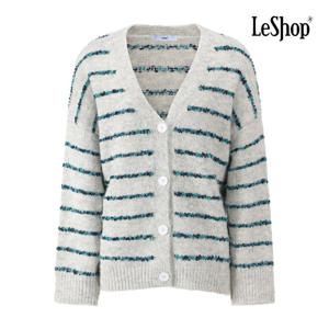 [르샵]투톤 스트라이프 버튼 니트 가디건 BPBKC004A