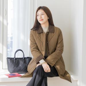 엄마옷 마담4060 골덴배색롱패딩코트 여성 데일리 -ZCO2511009-