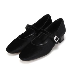 [바바라]바바라 벨벳 메리제인 여성 구두 3cm_BBI573BK