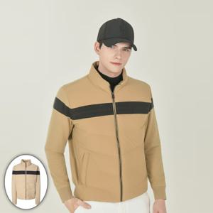 [헤지스골프] 남성 스웨이드 믹스 구스 다운 점퍼 베이지 HUSW5D719I2