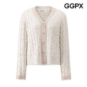 [지지피엑스]펄 배색 라인 꽈배기 니트 가디건 GPBKG006F