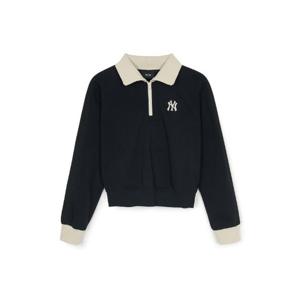 MLB긴팔티 RQC 3FMTV1244-50BKS 여성 스포티브 바시티 컬러블록 크롭 반집업 맨투맨 뉴욕양키스
