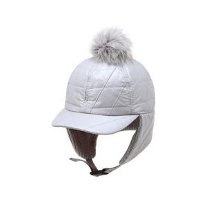 헤지스 골프 여성 25FW 그레이 여성 퍼 방울 귀달이 패딩 캡 HWHE5F701G1