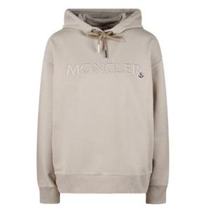 몽클레어 레터링 로고 자수 후드 티셔츠 여성 베이지 8G00016 89A1K 20J