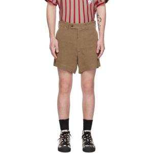25 FW 비비안웨스트우드 남성 브라운 라프 범 쇼츠 231314M193006