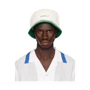 25 FW 카사블랑카 남성 화이트 자수 버킷햇 251195M140002