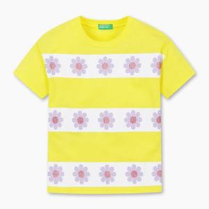 [베네통 키즈]베네통키즈 플라워 라인 반팔 티셔츠 3I1XC10HZ YE