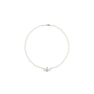 비비안 웨스트우드 미니 펄 바스 릴리프 네클리스 실버 63010100-02P104