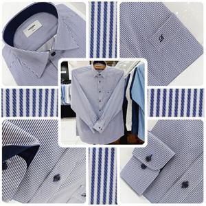 [레노마셔츠]일반핏/활동성 편한스판/카라.소매 안 배색/긴 소매