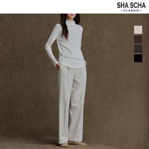 [홈쇼핑인기]샤샤 헤링본 기모 세미와이드 팬츠 1종