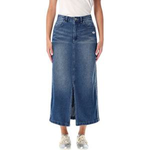 아디다스 하이웨이스트 프론트 슬릿 데님 미디 스커트 JW2658 I