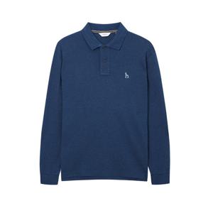 [헤지스]헤지스 블루 긴팔 피케 카라 티셔츠 HZTS4D431B3