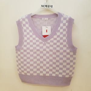 [소이]체스 니트 조끼 22w5083vi 여아/주니어용 초특가