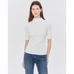 질스튜어트 뉴욕 여성 25SS 화이트 멜란지 5부소매티셔츠 JSTS5B220WT