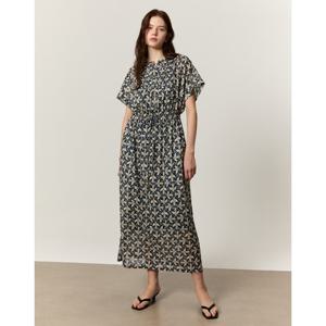 아떼 바네사브루노 여성 25SS 네이비 플라워 스트랩 반팔 원피스 VLDR5B225N2