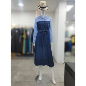 SI 세이브존04 셔츠 배색 스트랩 데님 원피스 SJO1125120BL